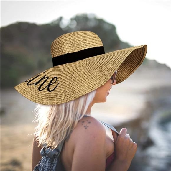 Foldable Beach Hats for Women, Embroidered Floppy Hats main image 5